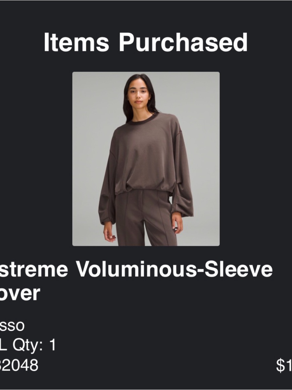 lululemon athletica Voluminous-Sleeve Pullover in Espresso Brown